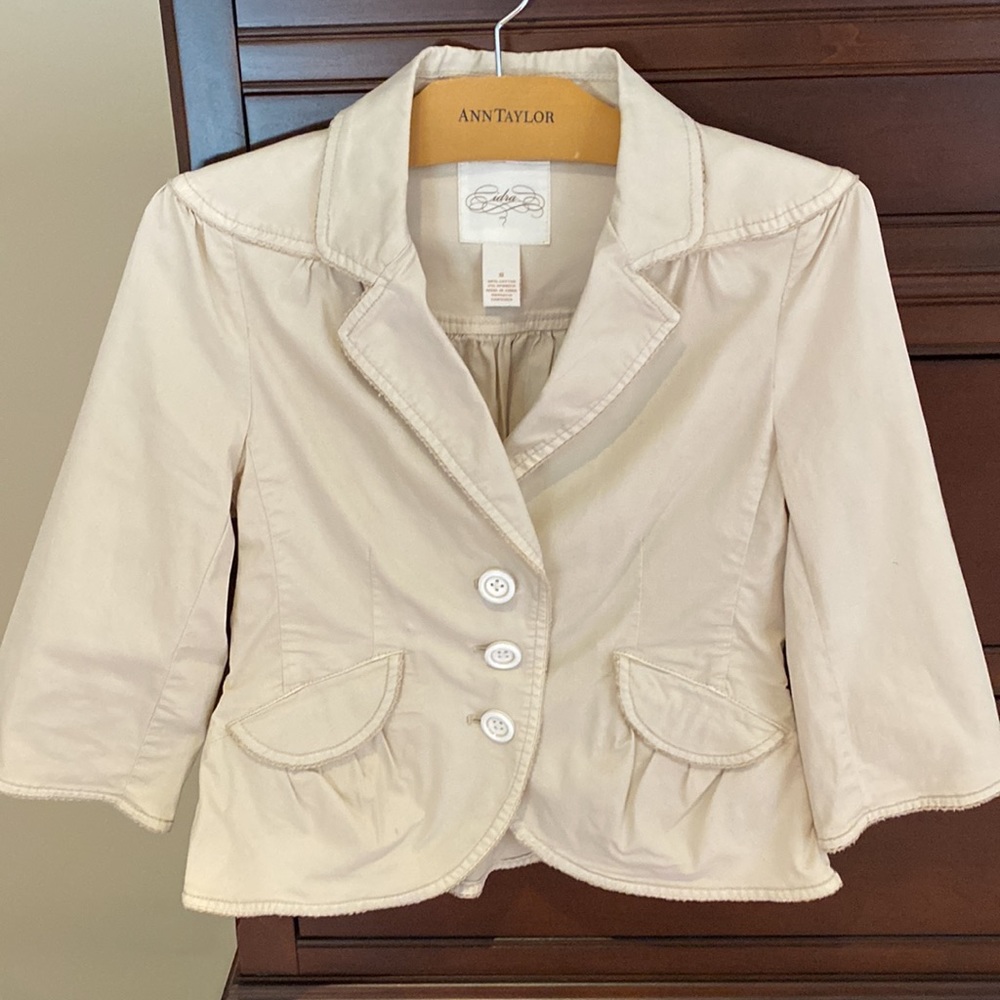 Anthropologie Cidra cream colored jacket